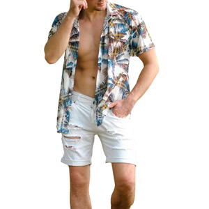 Camisa Casual de Manga Larga para Hombre, Corte Regular, 100% Algodón, Transpirable, Ligera, para Vacaciones en la Playa, Ropa de Verano - Product Image 1