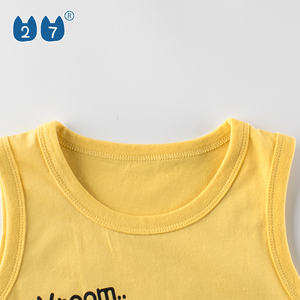 Débardeur jaune pour homme, col rond, imprimé motif dessin animé, camion de construction dinosaure, décontracté - Product Image 3