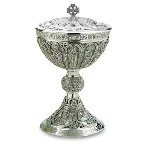 Ciborio de Latón Premium con Tapa para Altar de Iglesia, Almacenamiento de Hostias de Sagrada Comunión y Servicios Religiosos - Product Image 5