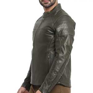 Riding <b>Men</b> Leather <b>Men</b> <b>Jacket</b> Soft Genuine Sheepskin Leather <b>Jacket</b> <b>Men</b> <b>Long</b> Zipper Casual 2026 Blue Colors Leather. - Product Image 2