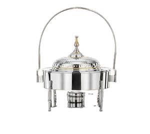 Modern Chafing Casserole Food Warmer Enamel Coated Metal Hammered Work Lid Eco-Friendly Exclusive Look Party <b>Buffet</b> <b>Server</b> - Product Image 6