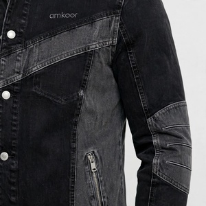 <b>Men's</b> Custom Color <b>Denim</b> <b>Jacket</b> Slim Fit Turn Down Collar Washed Casual Style <b>With</b> Zippers Front Logo Autumn Wear - Product Image 6