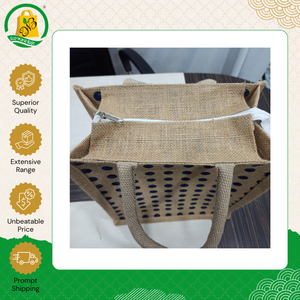 Best Market Price Top Quality Made in India Eco-Friendly Custom Printed Jute Shopping Hand Bags with Cotton <b>Webbing</b> Handle - Product Image 4