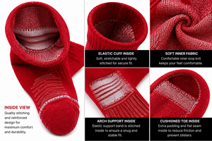 Chaussettes de football pour hommes Dumela, rouges, en spandex/nylon, tricotées, imprimées par transfert thermique, respirantes, à séchage rapide, antidérapantes - Product Image 3