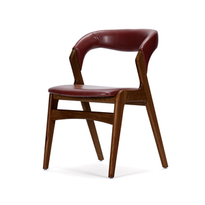 Modern Midcentury High-Back <b>Foldable</b> Solid Wood Dining Chair Cotton Upholstery Curved Backrest Eco-friendly Home Home Furniture - Product Image 6
