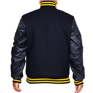 Wholesale Classic Custom Winter Leather Arm Varsity Bomber Custom Leather <b>Jacket</b> <b>For</b> <b>Men</b> - Product Image 2