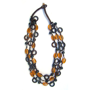 Collar de cadena de eslabones con cuentas de cristal de doble color para mujer, joyería llamativa, estilo de moda para fiestas, colección al por mayor, hecho a mano, precio al por mayor - Product Image 1