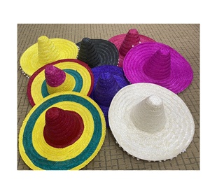 Sombrero de paja mexicano clásico de ala ancha para deportes de negocios Sombrero mexicano colorido Viajes, decoración y fiestas grupales - Product Image 1