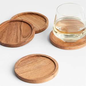 Sustainable Wooden Coasters Round Set Heat Resistant Cup Pad for Coffee Tea Glass Mug Non Slip Table Protection Kitchen Home Use - Product Image 3