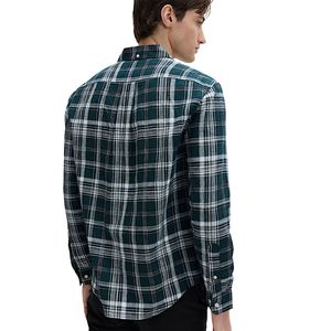 Camisa a Cuadros de Lino y Algodón para Hombre, Cómoda para Uso Diario, Proveedor al por Mayor - Product Image 3