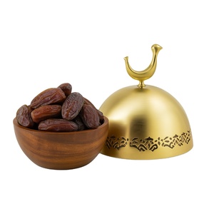 Golden Bird Lid Date Bowl with Wooden Base Islamic Sweet Dish <b>Gift</b> Ramadan <b>Eid</b> Decor Wholesale Price Product - Product Image 2