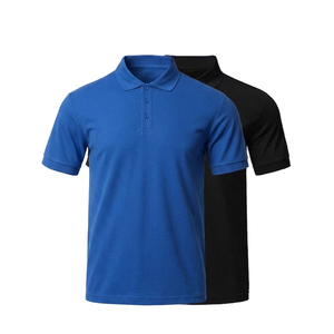 Polo personnalisé à séchage rapide, manches courtes, uni, décontracté, pour affaires, léger, en polyester, bleu, noir, coupe classique - Product Image 1