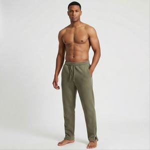 OEM personalizado grueso algodón polar inferior Jogging Wear francés Terry pantalones de chándal de peso pesado Zip Slit Hem Flare Pantalones de los hombres - Product Image 1