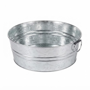 Creative Galvanized Metal Party Tub Attractive Tin Drink Bucket Champagne Chiller and <b>Beer</b> <b>Cooler</b> for Hotel Restaurant Supply - Product Image 2