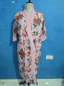 Bata de Baño Unisex de Lujo en Algodón, Elegante Estilo Boho Hippie Romántico con Estampado Floral Rosa, Ropa de Dormir de Invierno para Mujer, Bata de Verano para Damas de Honor - Product Image 3