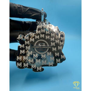 จี้รูปถุงเงินแบบ Iced Out สลักอักษรตามสั่ง สร้อยคอฮิปฮอป เพชรโมอิสซาไนต์ สร้อยหรูหรา ของขวัญเครื่องประดับสุดหรู - Product Image 4