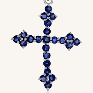 Colgante de Zafiro Azul en Plata de Ley 92.5 KLSP-50262 - Product Image 1