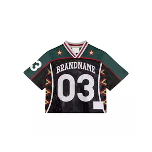Maillot de football américain personnalisé en mesh sublimé, haute qualité, coupe courte, style short ample, faible MOQ - Product Image 1