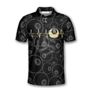 Maillot personnalisé imprimé numériquement pour polos homme - Équipe de billard snooker 100% polyester léger et respirant - Product Image 2