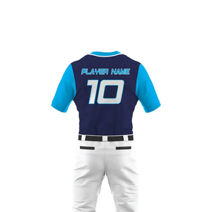 Ensemble d'uniformes de baseball/softball unisexe en gros, maillots de sport de haute qualité 100 % polyester avec boutons de logo sur le devant - Product Image 5