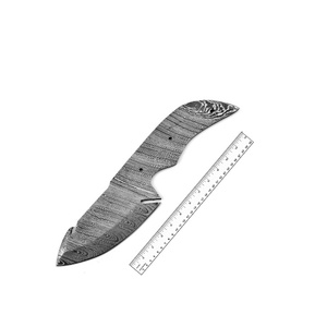 Cuchillo de Caza y Camping de Hoja Fija Forjado a Mano en Acero de Damasco, Personalizable OEM, con Punta de Gota y Filo Recto - Product Image 1