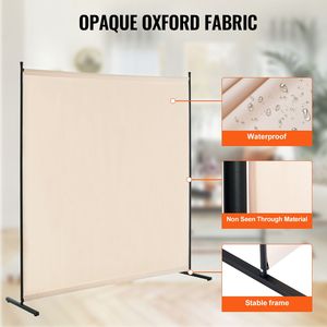Divisorio per Interni a Pannello Singolo da 6 Piedi, Schermo Privacy Autoportante, Unità di Separazione Stanza con 3 Pannelli per Divisione Ambienti - Product Image 3