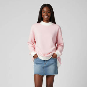 Nouveau sweat-shirt oversize pour femme, col montant, éco-responsable, avec broderie frontale et écusson à sequins, du Conseil National Pan-Hellénique - Product Image 6