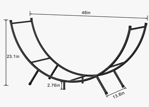 Support à bois de chauffage robuste pour intérieur et extérieur, support à bûches en acier tubulaire, support pour terrasse et foyer, fabrication sur mesure - Product Image 3
