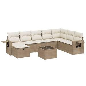 Conjunto de Sofás Modulares Grandes de Ratán Sintético Beige para Jardín, Muebles Modulares Cómodos para Exteriores - Product Image 2