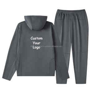 Vêtements de sport décontractés de jogging pour hommes fermeture éclair complète survêtement en polyester ensemble survêtement de sport avec logo personnalisé pour hommes - Product Image 4