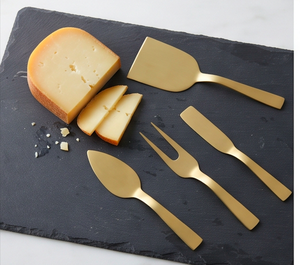 Juego de cuchillos para queso y espátula para queso con acabado dorado mate, utensilios de cocina de acero inoxidable, artículos de cocina de lujo - Product Image 5