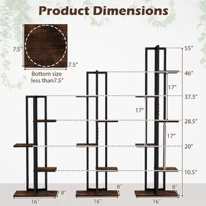 Tall Wood <b>Plant</b> <b>Stand</b> Set 3-Piece 4+5+6 <b>Tier</b> <b>Indoor</b> Flower Shelves - Product Image 5