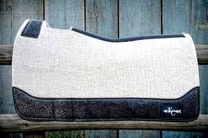 Tapis de selle personnalisé pour chevaux de dressage/occidentaux, en feutre de laine premium absorbant les chocs, contour en cuir de crocodile turquoise, logo personnalisé - Product Image 5