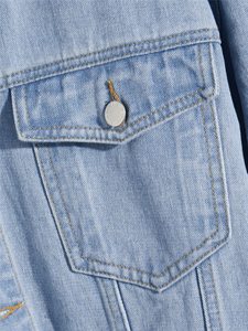 Blouson matelassé en toile délavée pour homme, grandes tailles personnalisées, coupe ample, avec col montant et logo frontal, respirant, antibactérien, coupe-vent - Product Image 5