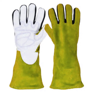 Gants de soudage TIG en cuir de vachette renforcé et cuir croûte, résistants à l'abrasion, pour la lutte contre les incendies et le barbecue - Product Image 2