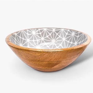 Tazón de Madera Multiusos para Mezclar Ensaladas, Servir Bocadillos, Frutos Secos y como Centro de Mesa Decorativo - Product Image 1