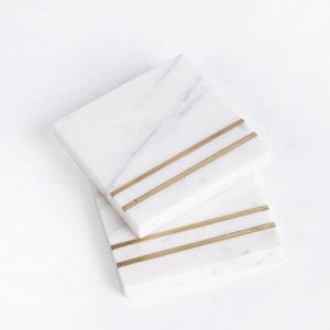 Boissons fraîches, sous-verre en marbre haut de gamme, coffret cadeau de sous-verres, accessoire de maison en marbre, vaisselle en marbre, sous-verre en marbre personnalisé - Product Image 5