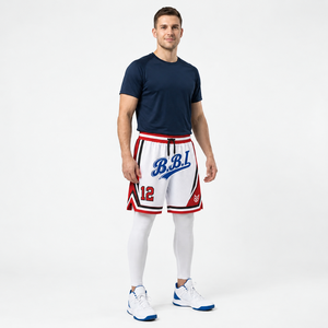 Pantalones cortos de baloncesto para hombre al por mayor, transpirables, de malla, deportivos, retro, para entrenamiento, gimnasio, personalizados, sublimados, uniformes de equipo. - Product Image 1