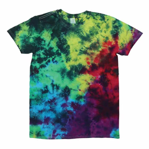 T-shirt à manches courtes Tie-Dye pour homme, coupe classique, col rond, tricoté, décontracté, motif vert - Product Image 5