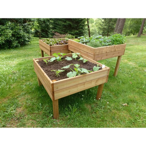 Deluxe Quality Solid Fir Wood Raised Garden Bed with Legs Wooden <b>Planter</b> Box for Outdoor Vegetable Flower and Herb Gardening - Product Image 6