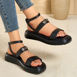 รองเท้าแตะแพลตฟอร์มหนาสายรัดข้อเท้ารองเท้าฤดูร้อนลำลองสำหรับผู้หญิง - Product Image 1