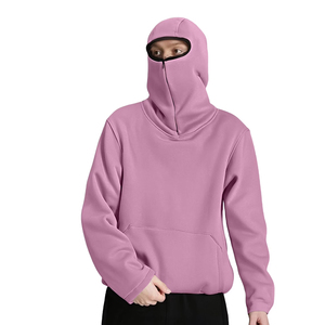 Sweat-shirt à capuche double pour homme, style streetwear, masque ninja, surdimensionné, lourd, personnalisé, OEM - Product Image 4