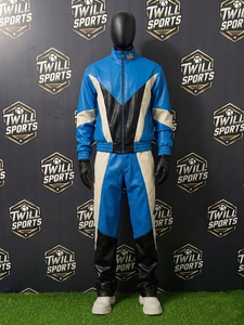 Ensemble de survêtement de luxe en cuir véritable et cuir PU épais, coupe-vent et écologique, avec veste à capuche en cuir - Product Image 2