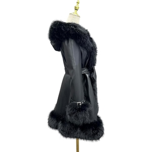 Abrigo Largo de Piel Sintética de Lujo para Mujer, Elegante Abrigo de Invierno con Cinturón, Prenda Exterior Cálida y a la Moda, Proveedor Mayorista OEM Personalizado - Product Image 3