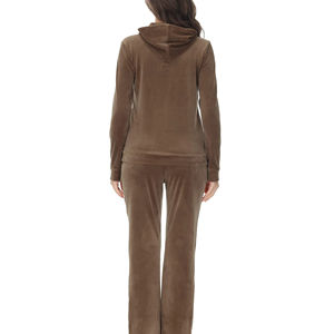 Ensemble de survêtement unisexe personnalisé en velours, marque privée, deux pièces, sweat à capuche et pantalon de jogging, long, décontracté, mode vintage, logo uni, écologique - Product Image 5