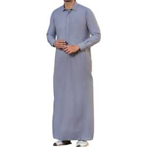 Túnicas Islámicas para Hombre, Ropa Tradicional Musulmana, Jubba Thobe para Hombre, Color Sólido, Venta Caliente, MOQ Bajo - Product Image 1