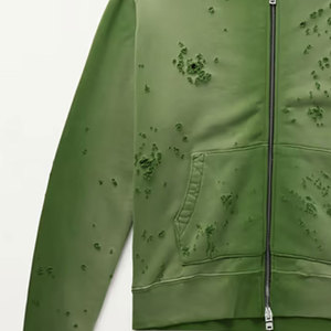 Sudadera con Capucha para Hombre con Bordado 3D en Relieve y Aspecto Vintage Desgastado, Sudadera con Capucha para Hombre con Bordado Plano - Product Image 6