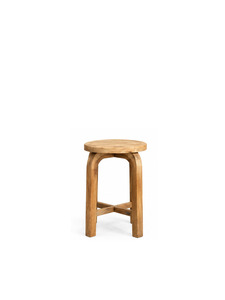 Tabouret en bois moderne avec assise ronde et base croisée, design minimaliste, pour salle à manger, maison, restaurant, café, hôtel, usage commercial - Product Image 6