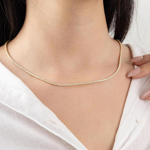 Collar de Cadena de Serpiente de Plata con Moissanita, Chapado en Oro Amarillo, Corte de Diamante Minimalista, Cadena Elegante, Joyería Fina Unisex, Regalo - Product Image 6