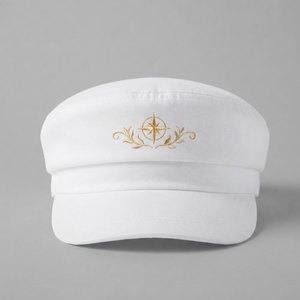 Gorro de Marinero Informal para Exteriores, Ligero, de Poliéster/Algodón, Estilo Uniforme Blanco para Eventos, Ceremonias y Desfiles, de Moda - Product Image 1